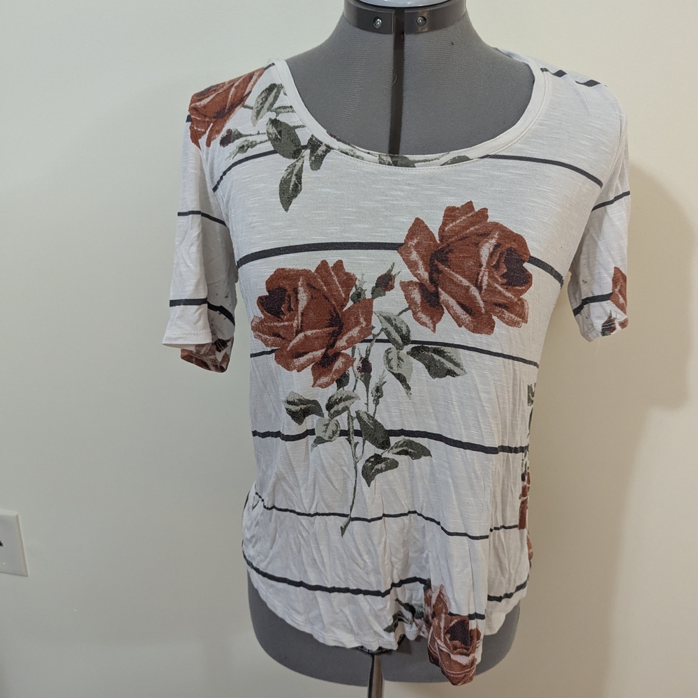 Adidas Cream Short Sleeve Tie Front Tee